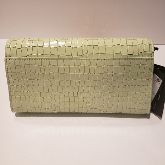 💖REBECCA MINKOFF Lou Mint Green Croc-Embossed Crossbody Bag NWT - Picture 15 of 17
